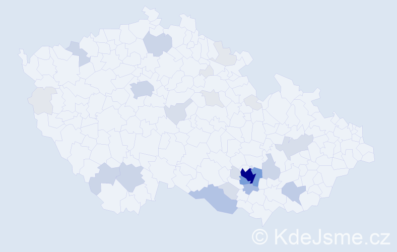 Příjmení: 'Sapák', počet výskytů 98 v celé ČR