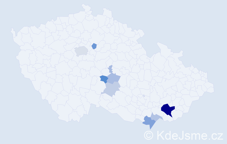 Příjmení: 'Rechtig', počet výskytů 21 v celé ČR