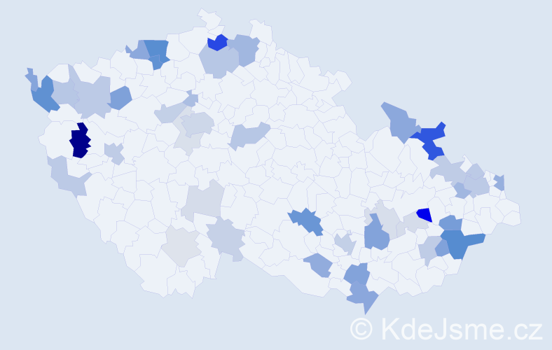 Příjmení: 'Krajčíková', počet výskytů 117 v celé ČR