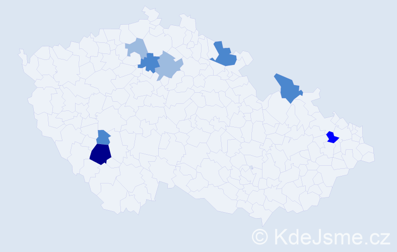 Příjmení: 'Šopinec', počet výskytů 17 v celé ČR