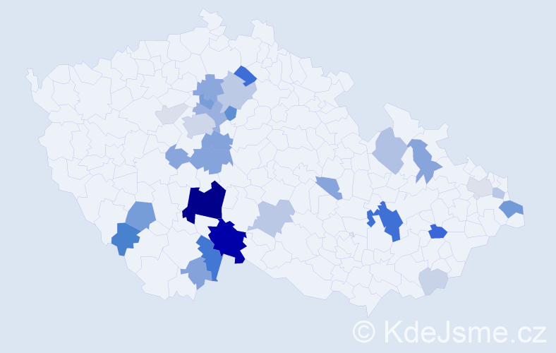 Příjmení: 'Pán', počet výskytů 95 v celé ČR