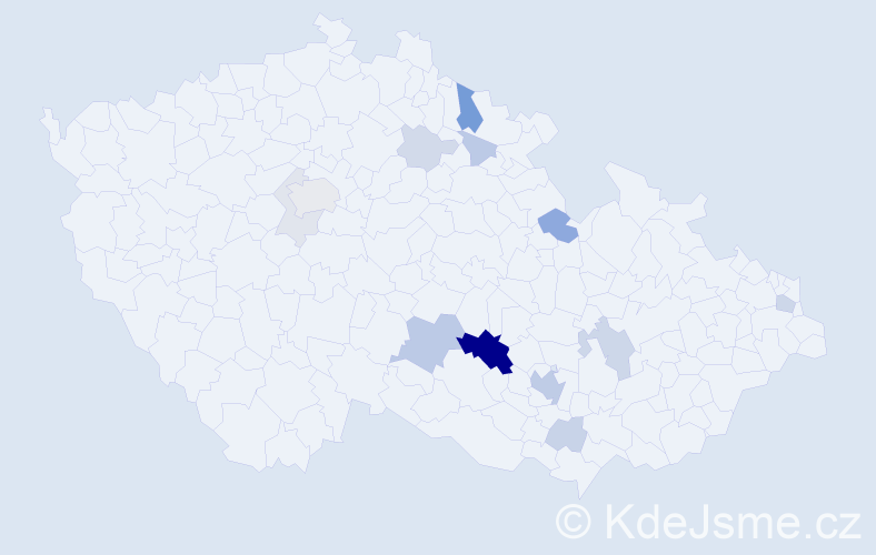 Příjmení: 'Kytnarová', počet výskytů 40 v celé ČR