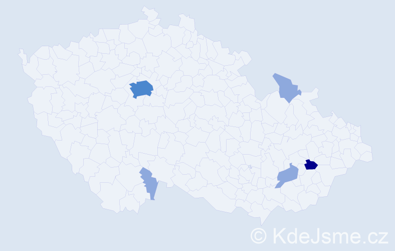 Příjmení: 'Kostrbel', počet výskytů 15 v celé ČR