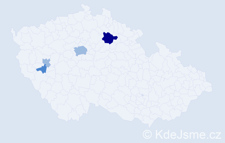 Příjmení: 'Konder', počet výskytů 8 v celé ČR