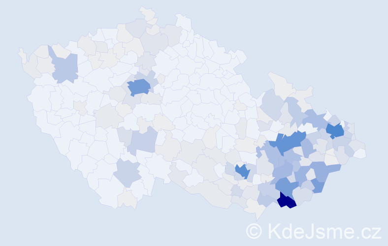 Příjmení: 'Tomeček', počet výskytů 1125 v celé ČR