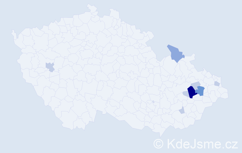 Příjmení: 'Proklová', počet výskytů 22 v celé ČR