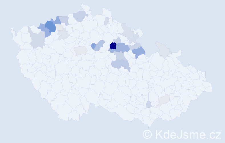 Příjmení: 'Leden', počet výskytů 104 v celé ČR