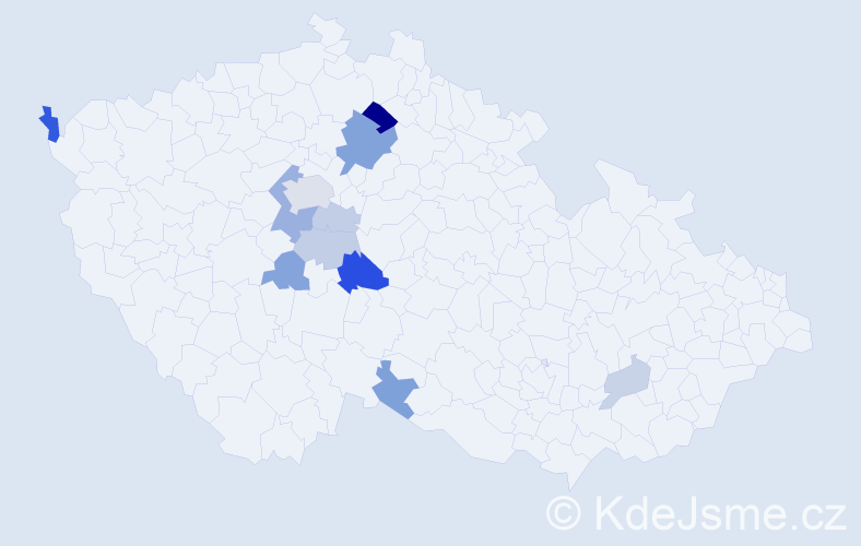 Příjmení: 'Karglová', počet výskytů 25 v celé ČR