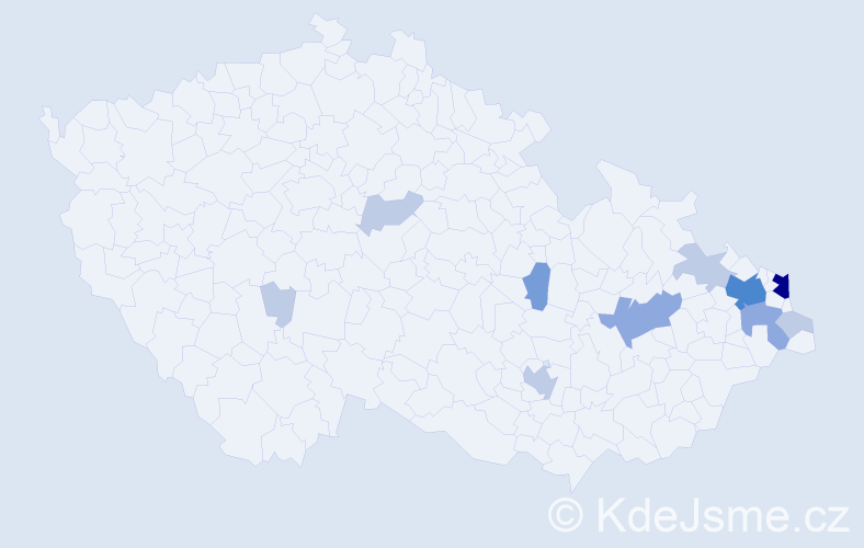 Příjmení: 'Rutková', počet výskytů 27 v celé ČR