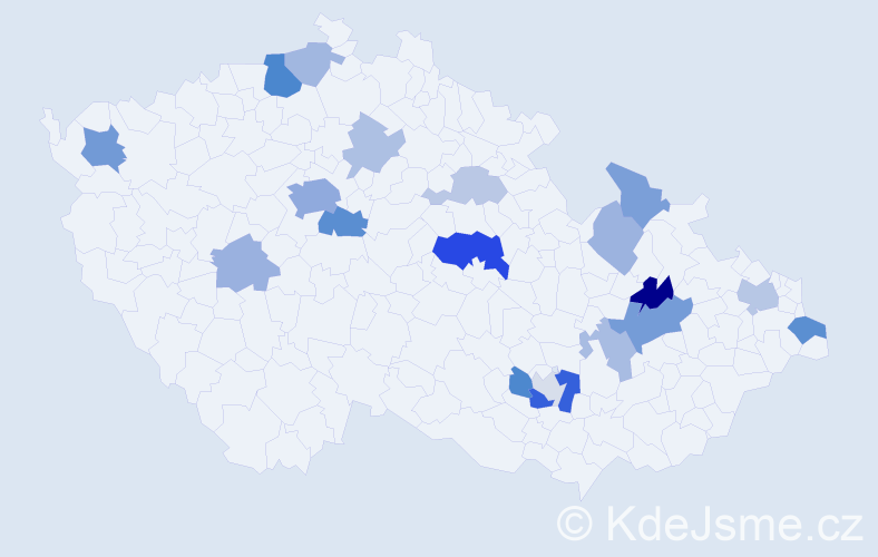 Příjmení: 'Černilová', počet výskytů 44 v celé ČR