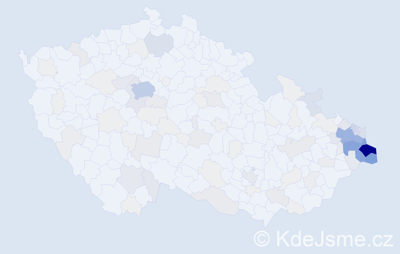 Příjmení: 'Kaletová', počet výskytů 564 v celé ČR
