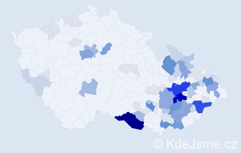 Příjmení: 'Bartoník', počet výskytů 265 v celé ČR