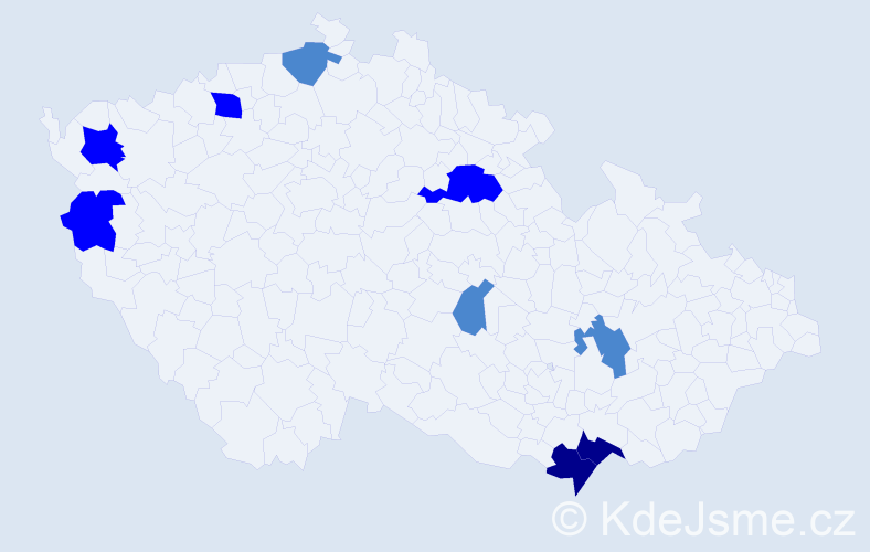 Příjmení: 'Snovák', počet výskytů 17 v celé ČR