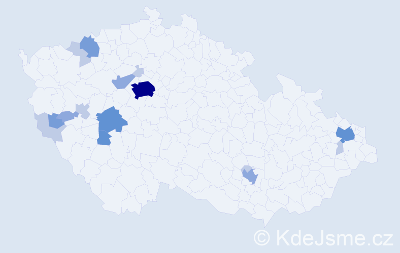 Příjmení: 'Krstev', počet výskytů 40 v celé ČR
