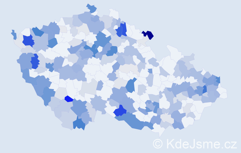 Příjmení: 'Szabó', počet výskytů 753 v celé ČR