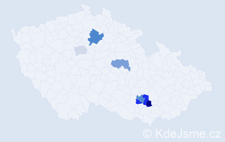 Příjmení: 'Chamerová', počet výskytů 13 v celé ČR