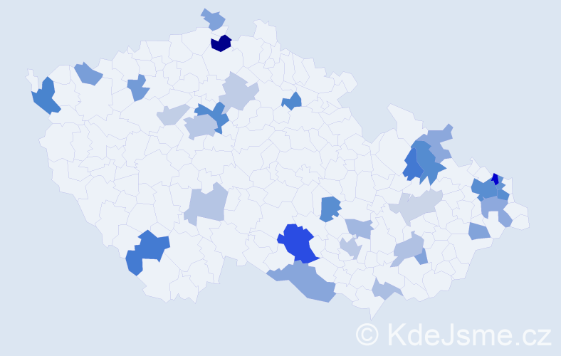 Příjmení: 'Koščová', počet výskytů 70 v celé ČR