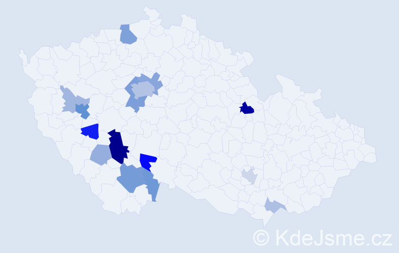 Příjmení: 'Zabranská', počet výskytů 46 v celé ČR