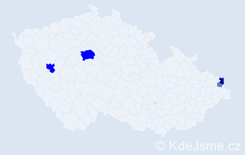 Příjmení: 'Bimbová', počet výskytů 8 v celé ČR