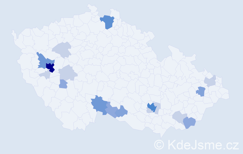 Příjmení: 'Kumpa', počet výskytů 50 v celé ČR
