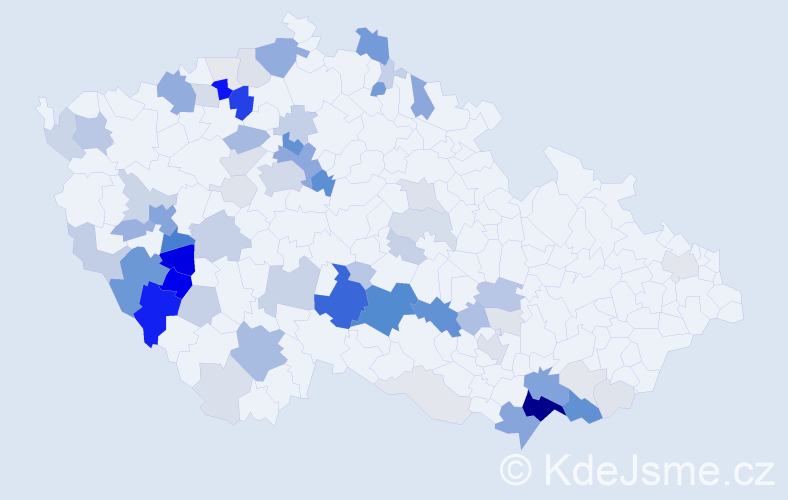 Příjmení: 'Běloch', počet výskytů 283 v celé ČR