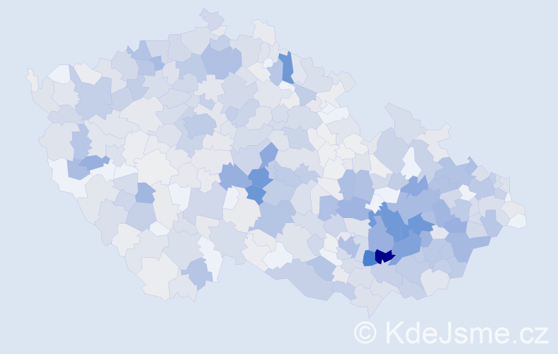 Příjmení: 'Vránová', počet výskytů 3144 v celé ČR