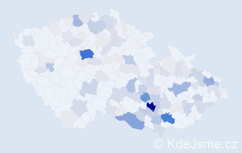 Příjmení: 'Válka', počet výskytů 453 v celé ČR