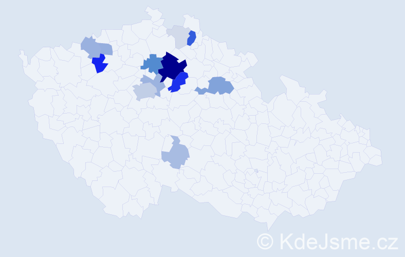 Příjmení: 'Fadrhons', počet výskytů 50 v celé ČR