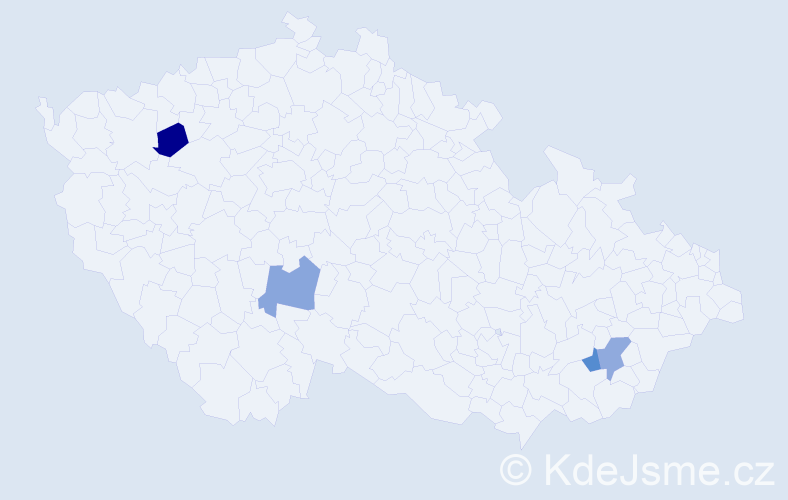 Příjmení: 'Trebal', počet výskytů 4 v celé ČR