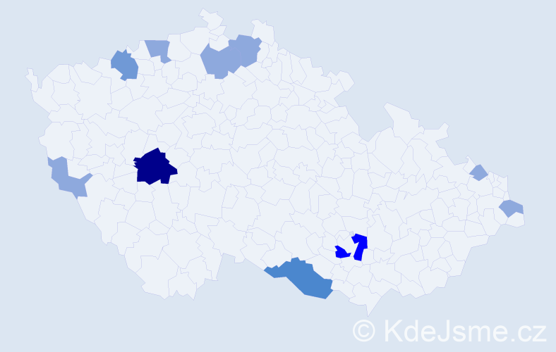 Příjmení: 'Sedlačková', počet výskytů 21 v celé ČR
