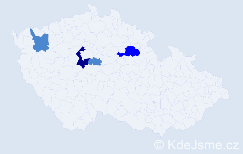 Příjmení: 'Kelbel', počet výskytů 7 v celé ČR