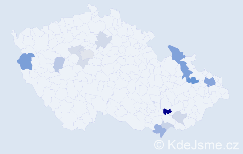 Příjmení: 'Cabala', počet výskytů 31 v celé ČR