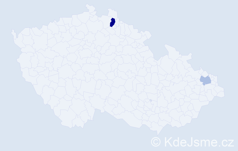 Příjmení: 'Apostolu', počet výskytů 6 v celé ČR