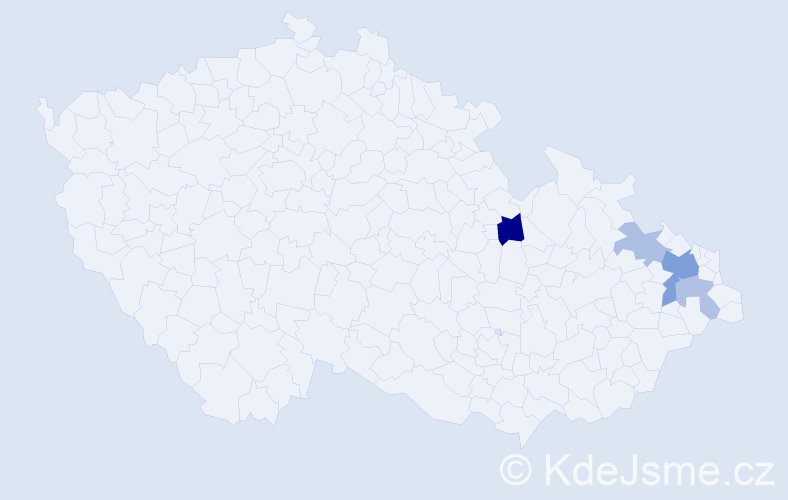 Příjmení: 'Kűhnert', počet výskytů 10 v celé ČR