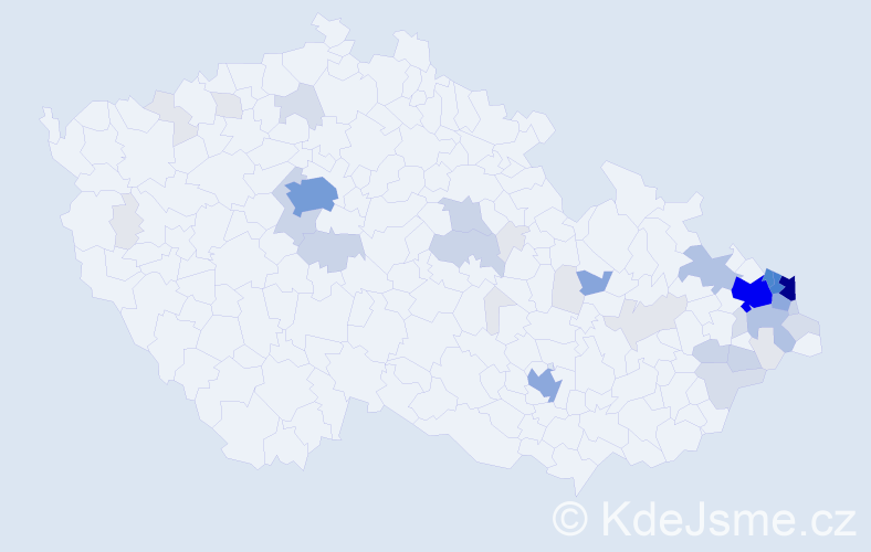Příjmení: 'Salamon', počet výskytů 193 v celé ČR