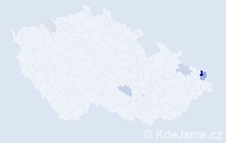 Příjmení: 'Kallo', počet výskytů 26 v celé ČR