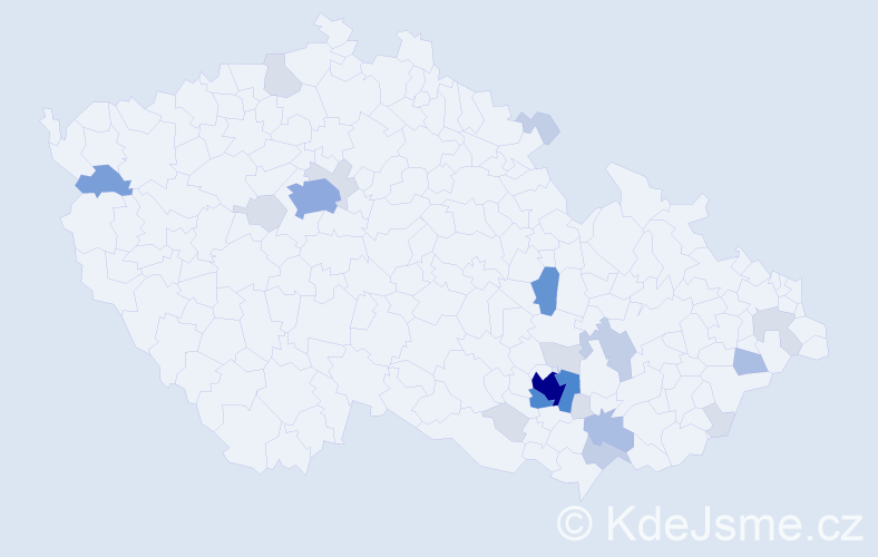 Příjmení: 'Kalod', počet výskytů 69 v celé ČR