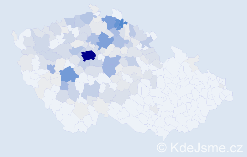 Příjmení: 'Šourek', počet výskytů 663 v celé ČR