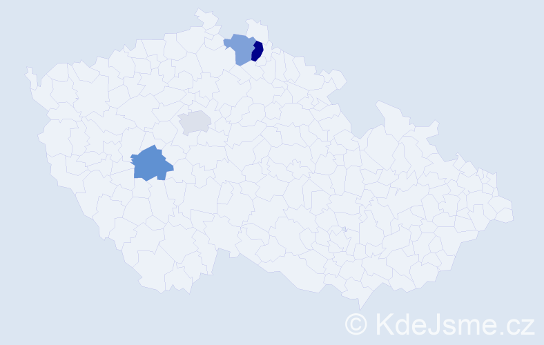 Příjmení: 'Nikendeyová', počet výskytů 5 v celé ČR