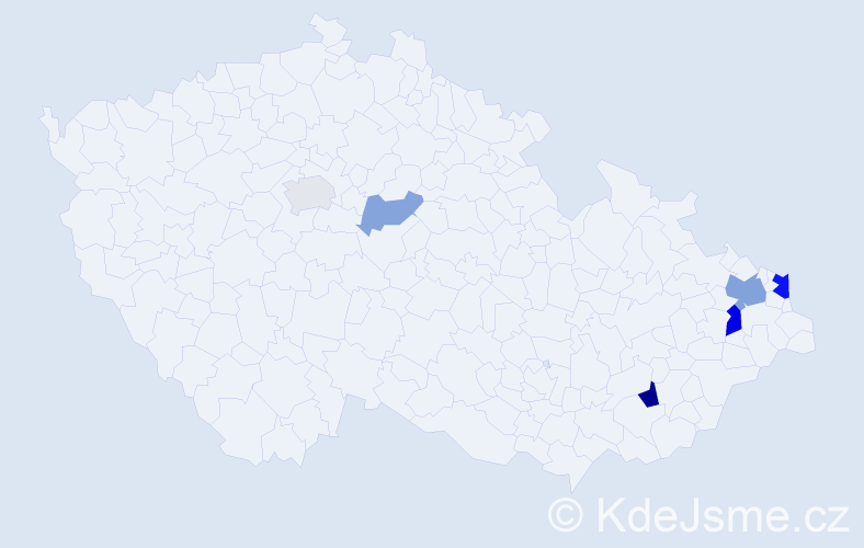 Příjmení: 'Maniak', počet výskytů 12 v celé ČR