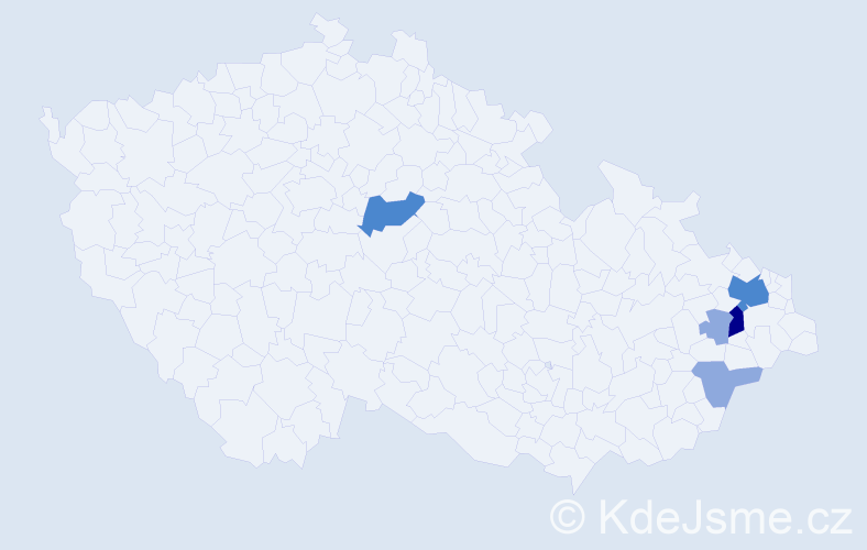 Příjmení: 'Heláková', počet výskytů 11 v celé ČR