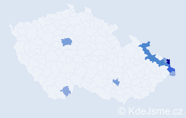 Příjmení: 'Szymiková', počet výskytů 36 v celé ČR