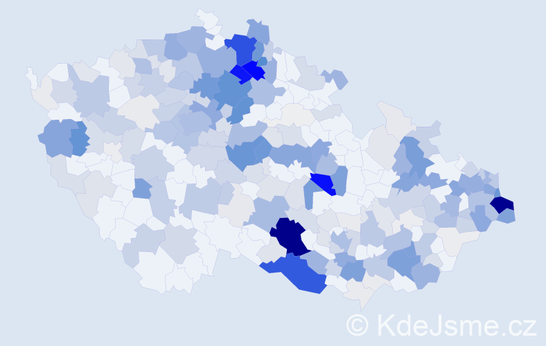 Příjmení: 'Bobek', počet výskytů 1196 v celé ČR