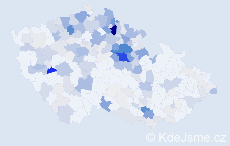 Příjmení: 'Bažantová', počet výskytů 848 v celé ČR