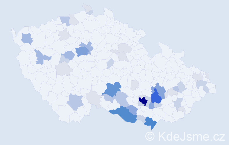 Příjmení: 'Obořilová', počet výskytů 161 v celé ČR