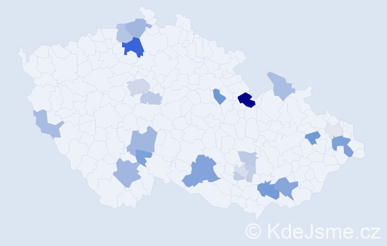 Příjmení: 'Andrášová', počet výskytů 53 v celé ČR