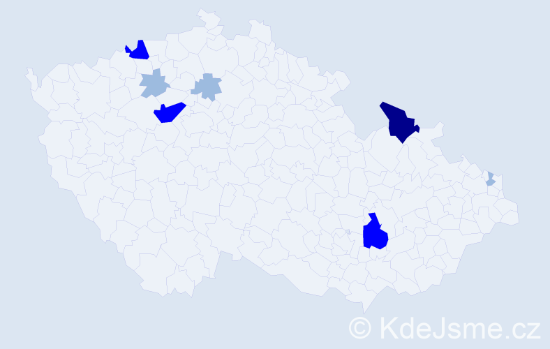 Příjmení: 'Vojčáková', počet výskytů 16 v celé ČR