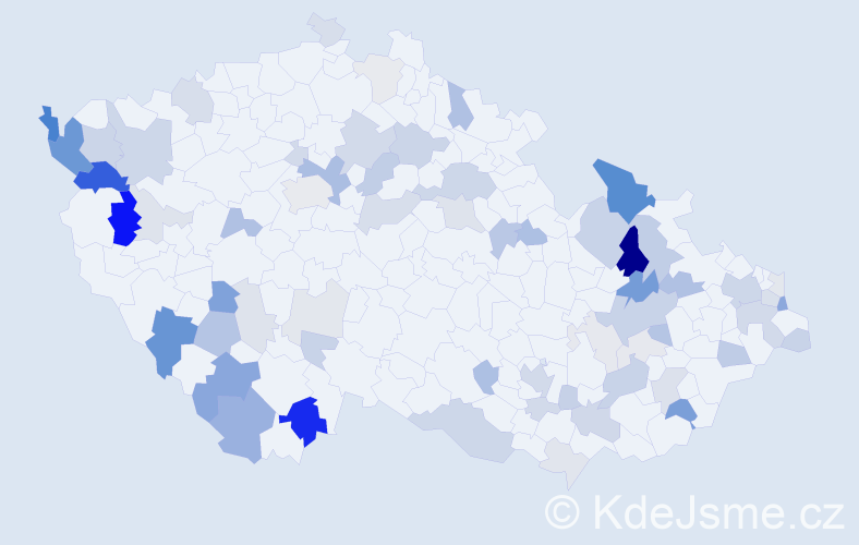 Příjmení: 'Filipčík', počet výskytů 188 v celé ČR