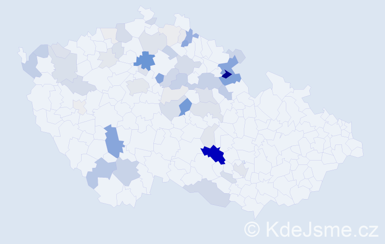 Příjmení: 'Kuřátková', počet výskytů 172 v celé ČR