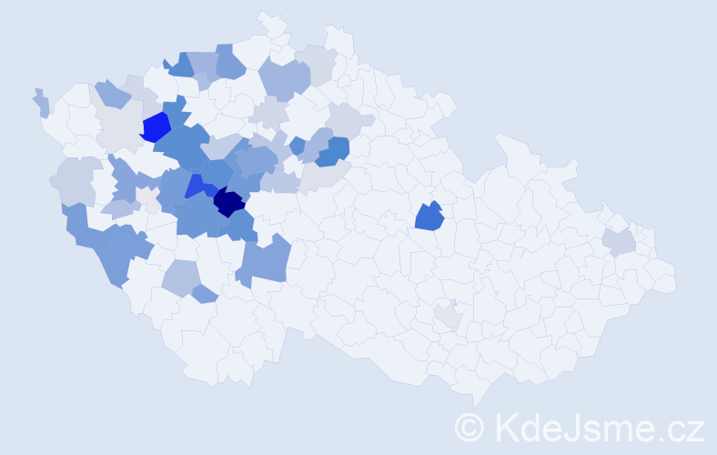 Příjmení: 'Vostárek', počet výskytů 207 v celé ČR